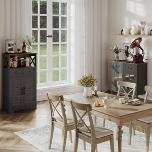 Farmhouse Storage Cabinet with Doors and Drawers