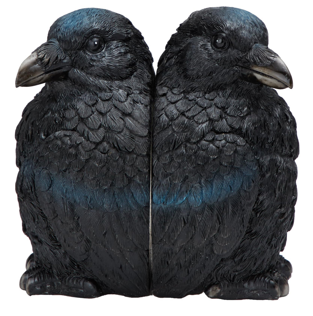 Raven Bookends – Black Resin