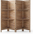 4-Panel Folding Room Divider with Shelves