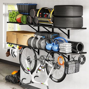 Heavy Duty Garage Wall Shelving with Hooks