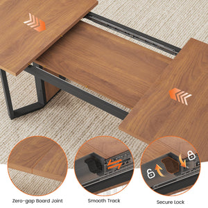 5-Piece Extendable Dining Table Set with Cushion Chairs