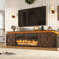 83" Farmhouse TV Stand with 40" Electric Fireplace