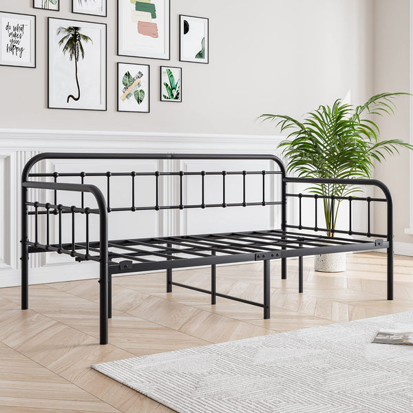 Metal Daybed Frame Twin with Steel Slats