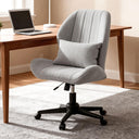 Armless Cross-Legged Swivel Desk & Vanity Chair with Wheels
