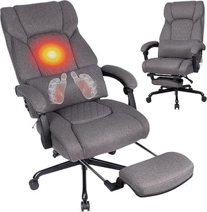 Massage Office Chair with Heat & Footrest