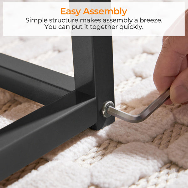 Tempered Glass Coffee Table with Open Storage Shelf