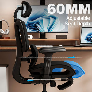 Ergonomic Office Chair with Footrest & Adjustable Lumbar Support