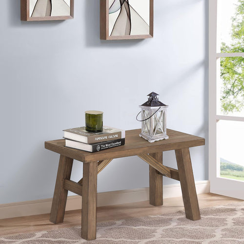 Solid Wood Farmhouse Entryway Bench