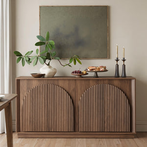 Fluted Sideboard Buffet Cabinet with Storage, 65"