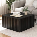 Fluted Square Coffee Table with Storage
