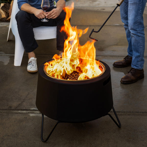 Smokeless Outdoor Fire Pit – Round Wood Burning Patio Fire Pit with Stand & Cover