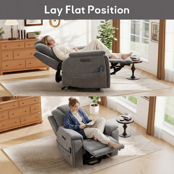 3-Motor Power Lift Recliner Chair with Massage, Heat & Lay Flat