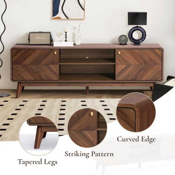 63" Mid-Century Modern TV Stand with Storage