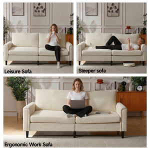 80" Corduroy Loveseat Sofa – Beige
