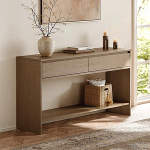 55-Inch Console Table with 2 Drawers & Open Shelf