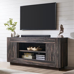 70-Inch TV Stand with Open Shelves and Side Cabinets