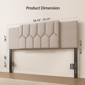 Adjustable Upholstered Tufted Headboard – Full/Queen/King