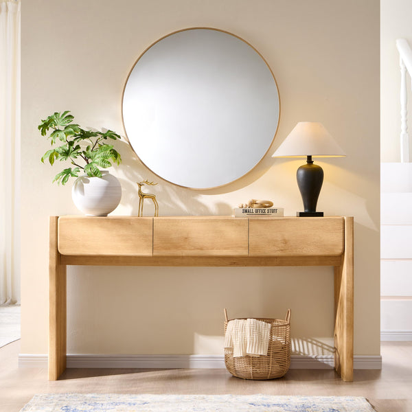 63" Farmhouse Console Table with 3 Drawers