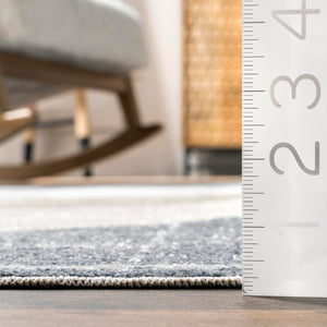 Grey Black Indoor Outdoor Area Rug 5'3" x 7'6"
