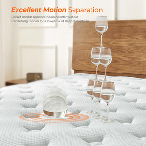 Hybrid Mattress with Gel Memory Foam & Pocketed Coils