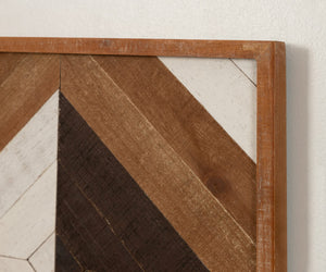 Boho Wood Wall Art Plaque Set of 3 – Geometric Rustic Decor