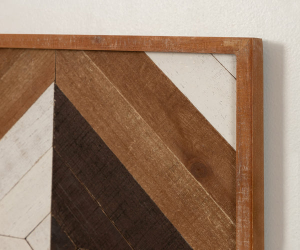 Boho Wood Wall Art Plaque Set of 3 – Geometric Rustic Decor