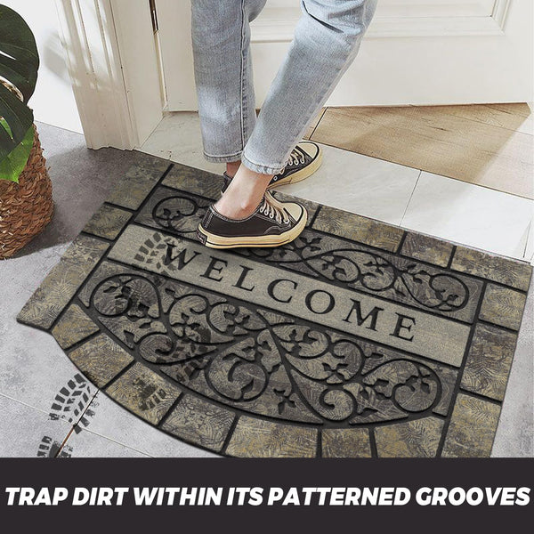 Heavy Duty Rubber Welcome Mat – Non-Slip, Outdoor, 24" x 36"