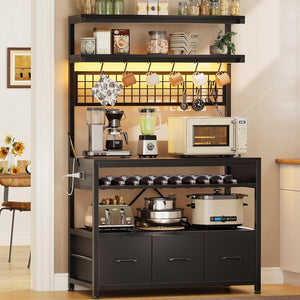 6-Tier Baker's Rack with Power Outlets & LED Lights