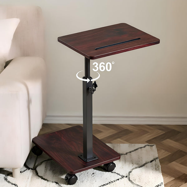 C-Shaped TV Tray Table with Adjustable Height & 360° Swivel