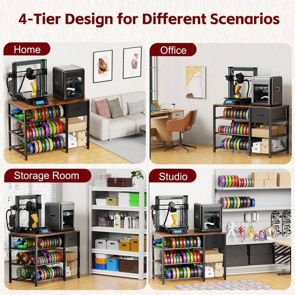 3D Printer Stand with Filament Storage & Drawer
