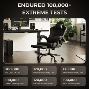 Ergonomic Gaming Chair with Footrest & Massage Lumbar
