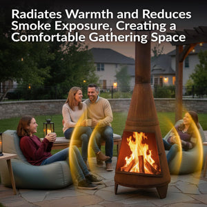 70-Inch Steel Chiminea Wood-Burning Outdoor Fireplace