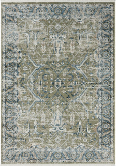 Blue & Green Vintage Abstract Area Rug