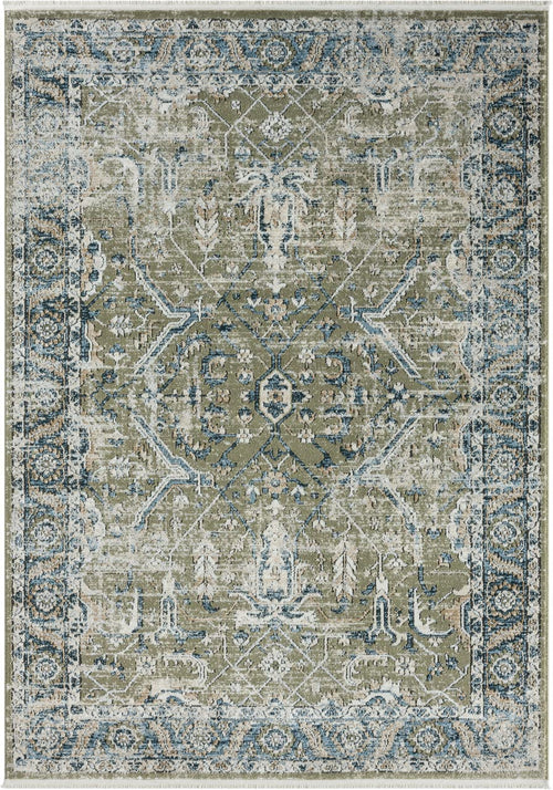 Blue & Green Vintage Abstract Area Rug