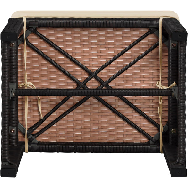 Outdoor Wicker Ottoman Set of 2 with Removable Cushion