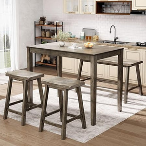 Counter Height Dining Table Set for 4 with Bench