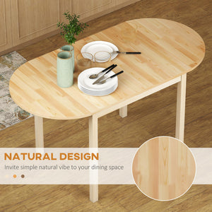 Drop Leaf Dining Table – Solid Wood, Seats 4–6