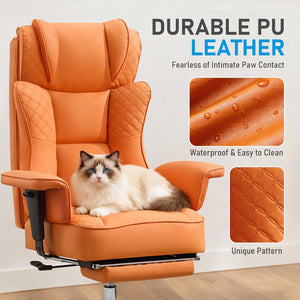 Big and Tall Ergonomic Reclining Office Chair with Footrest