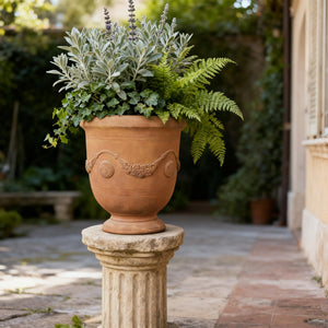 16.5 Inch Magnesium Oxide Urn Planter with Drainage Hole