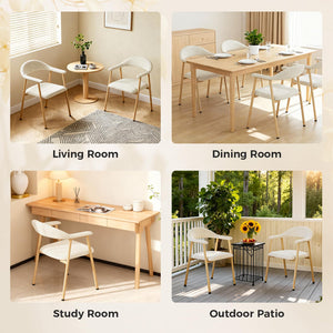 Modern Upholstered Dining Chairs Set of 2 with Curved Backrest