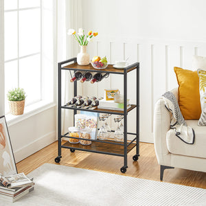 3-Tier Bar Cart with Wheels