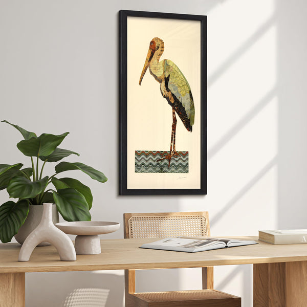 Crane 3D Paper Collage Wall Art – Framed & Ready to Hang