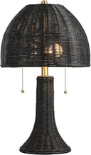 Bohemian Rustic Rattan LED Table Lamp 22"