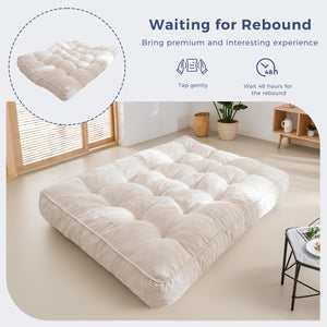 8-Inch Full Size Futon Mattress – Thick Shredded Foam Floor Sofa Bed