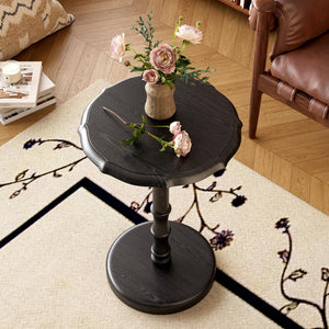 Solid Wood Round Pedestal Side Table