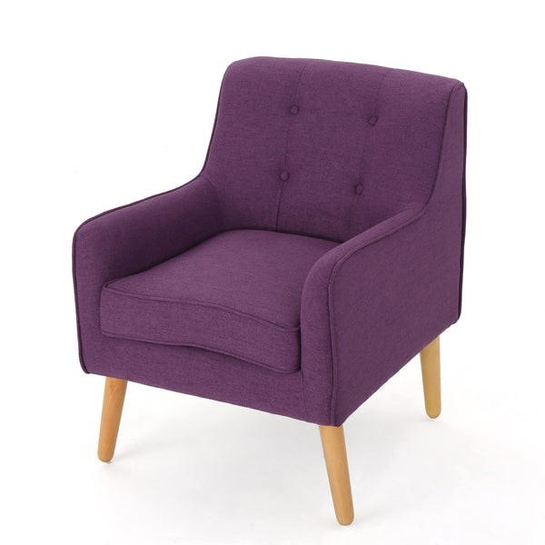 Mid-Century Fabric Arm Chairs, Set of 2 – Purple
