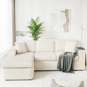 L-Shaped Modular Sectional Sofa with Oversized Chaise & Cloud Foam