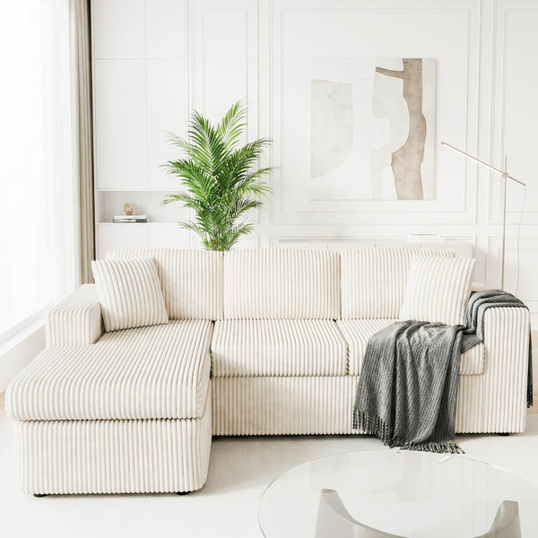 L-Shaped Modular Sectional Sofa with Oversized Chaise & Cloud Foam