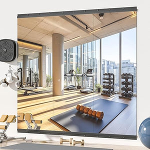 Wall-Mounted Tempered Glass Gym Mirror 55"L x 21"W – Set of 2