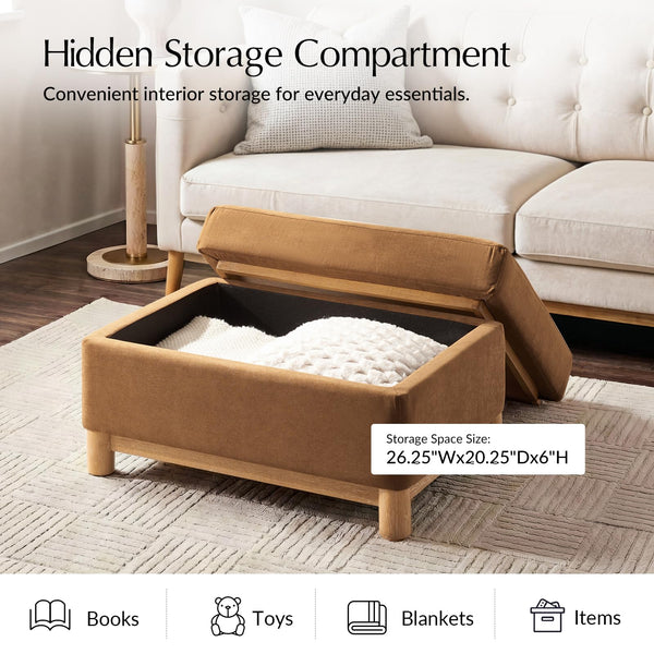Reversible Lid Storage Ottoman Coffee Table